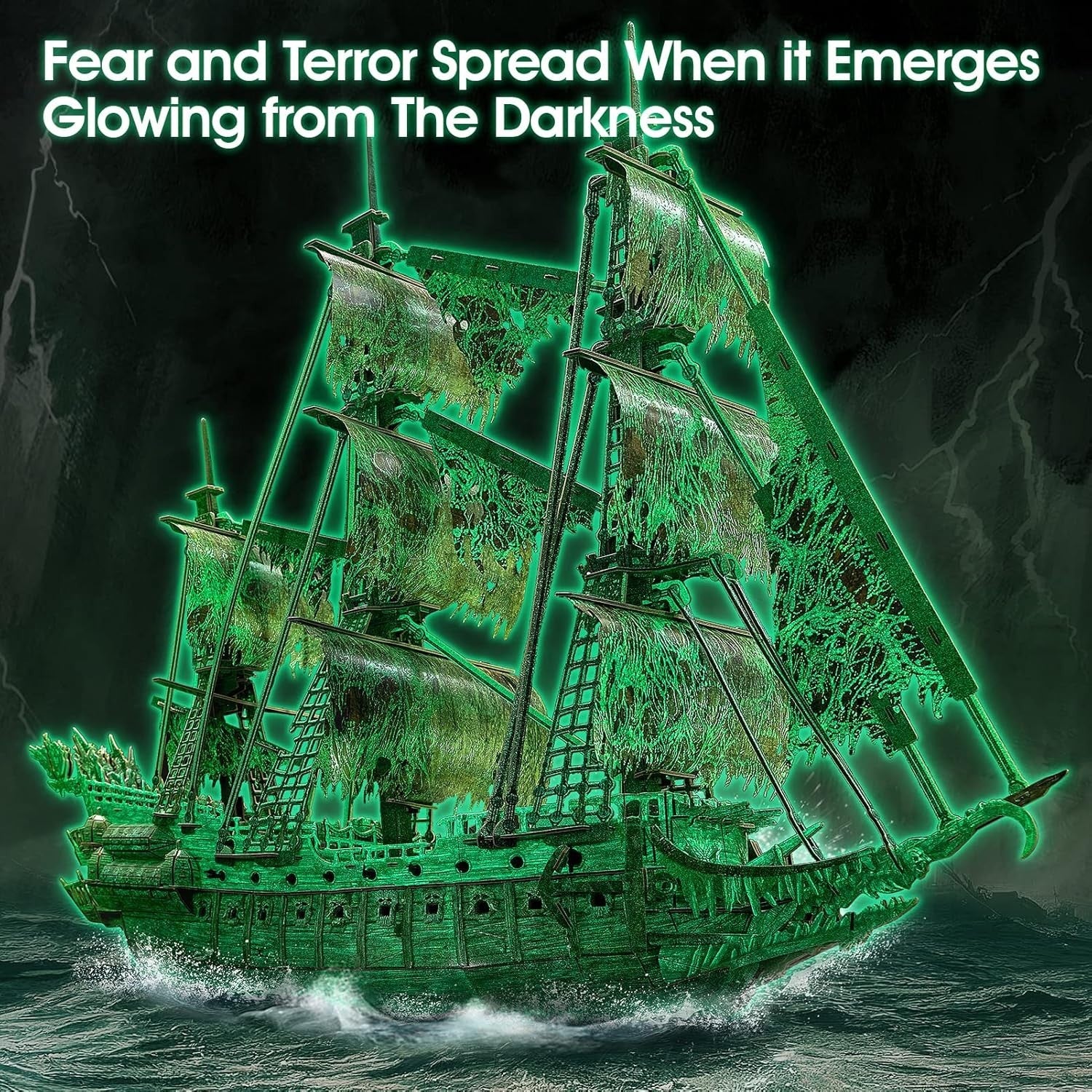 Glow in Dark Flying Dutchman 3D Pirate Ship Puzzle 360 Piece Model