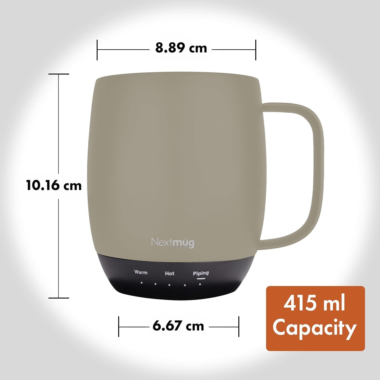 Self Heating Coffee Mug 415ml Temp Control Smart Warmer Cup