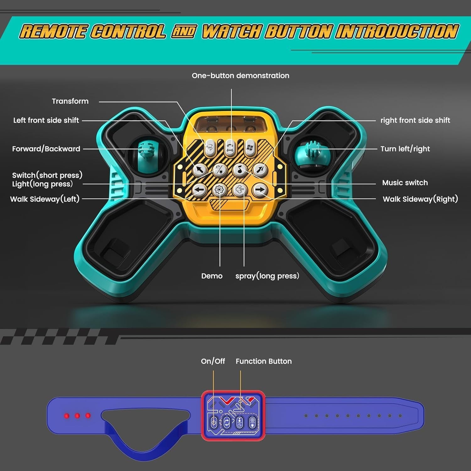 Gesture Sensing RC Stunt Car 4WD Twist Drift Remote Control Toy Lights Music 6+