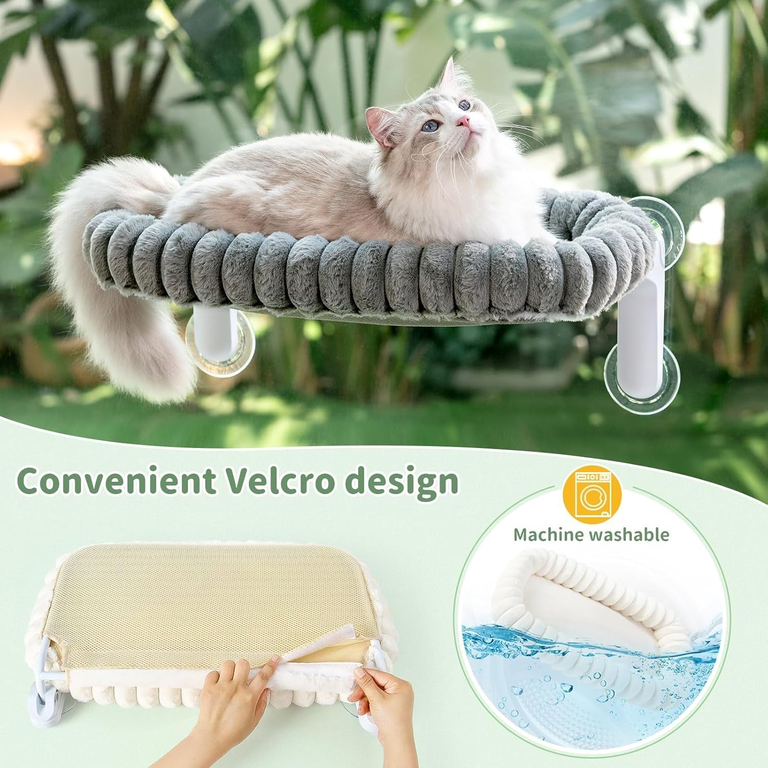 Cat Window Seat Hammock Foldable Suction Cup Perch Washable Cushion