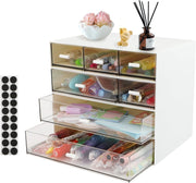 4-Tier Desk Organiser with 7 Drawers – Stackable Storage Box for Home & Office
