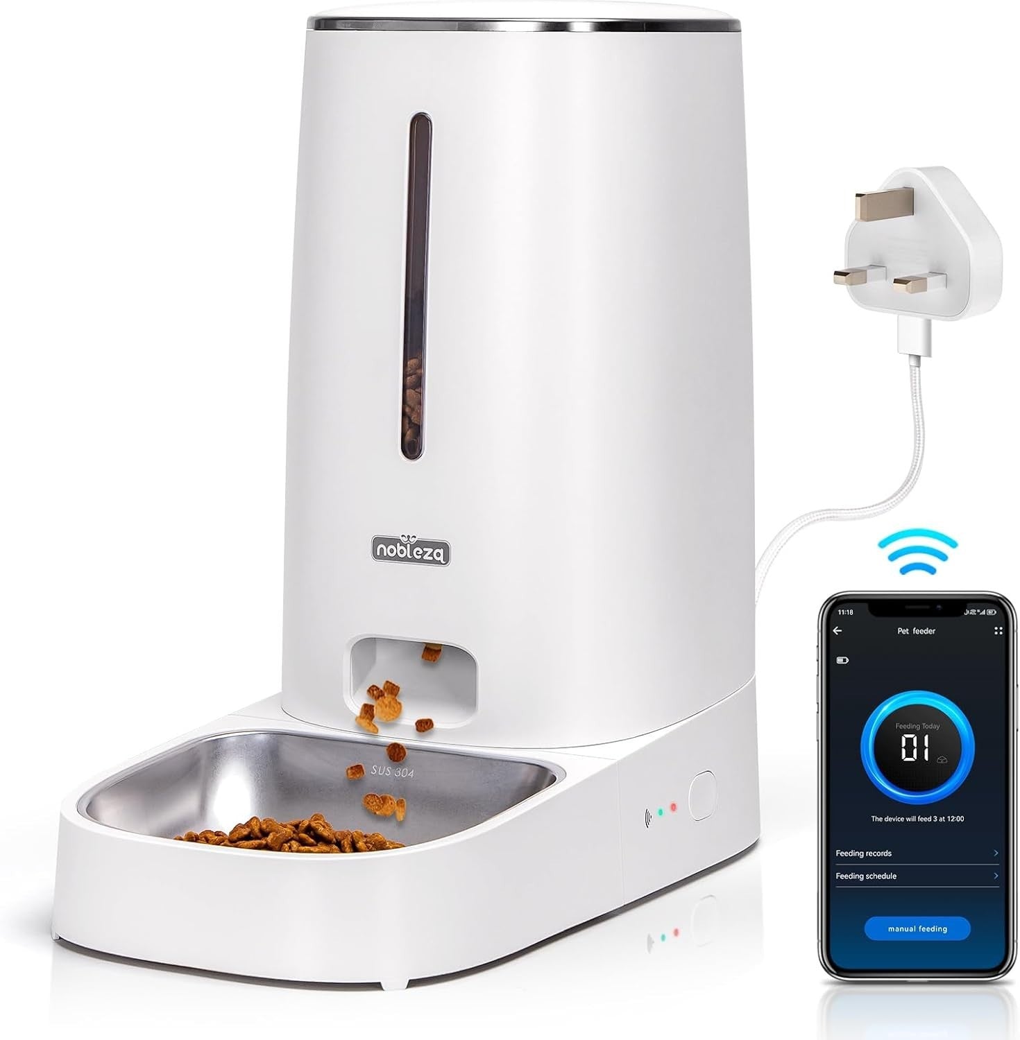 4L WiFi Automatic Cat Feeder Smart App Control Food Dispenser Timer