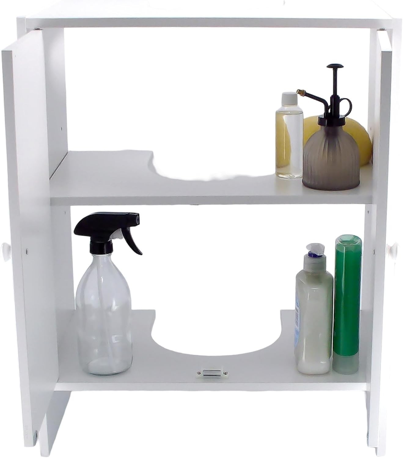White Under Sink Bathroom Cabinet – 2 Door Freestanding Cupboard 60x30x60cm
