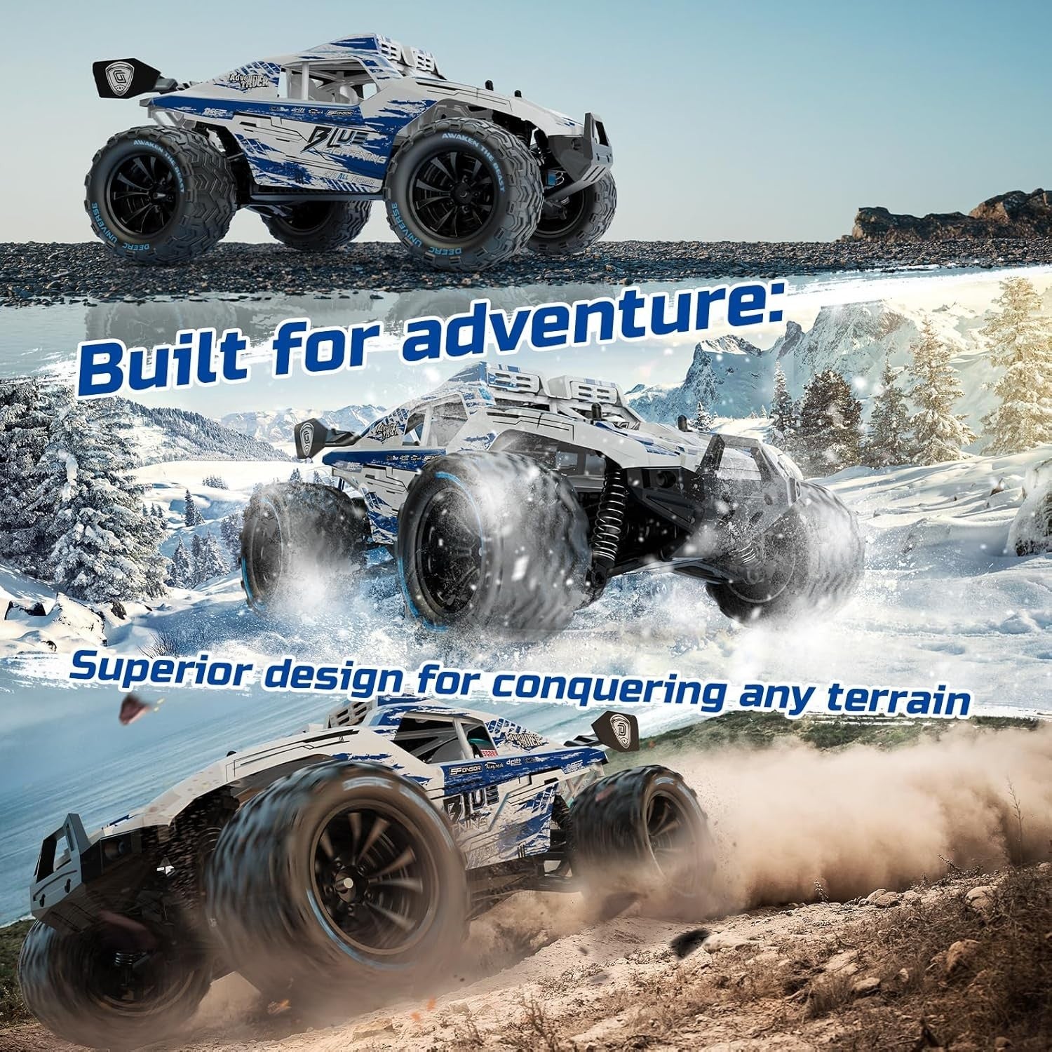 High-Speed 1:14 4WD RC Monster Truck 40KPH Off-Road Car Kids Adults
