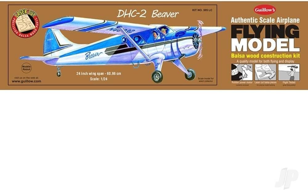 Powered Balsa DHC-2 Beaver Model Kit 305 Motorised RC Plane 53cm Build