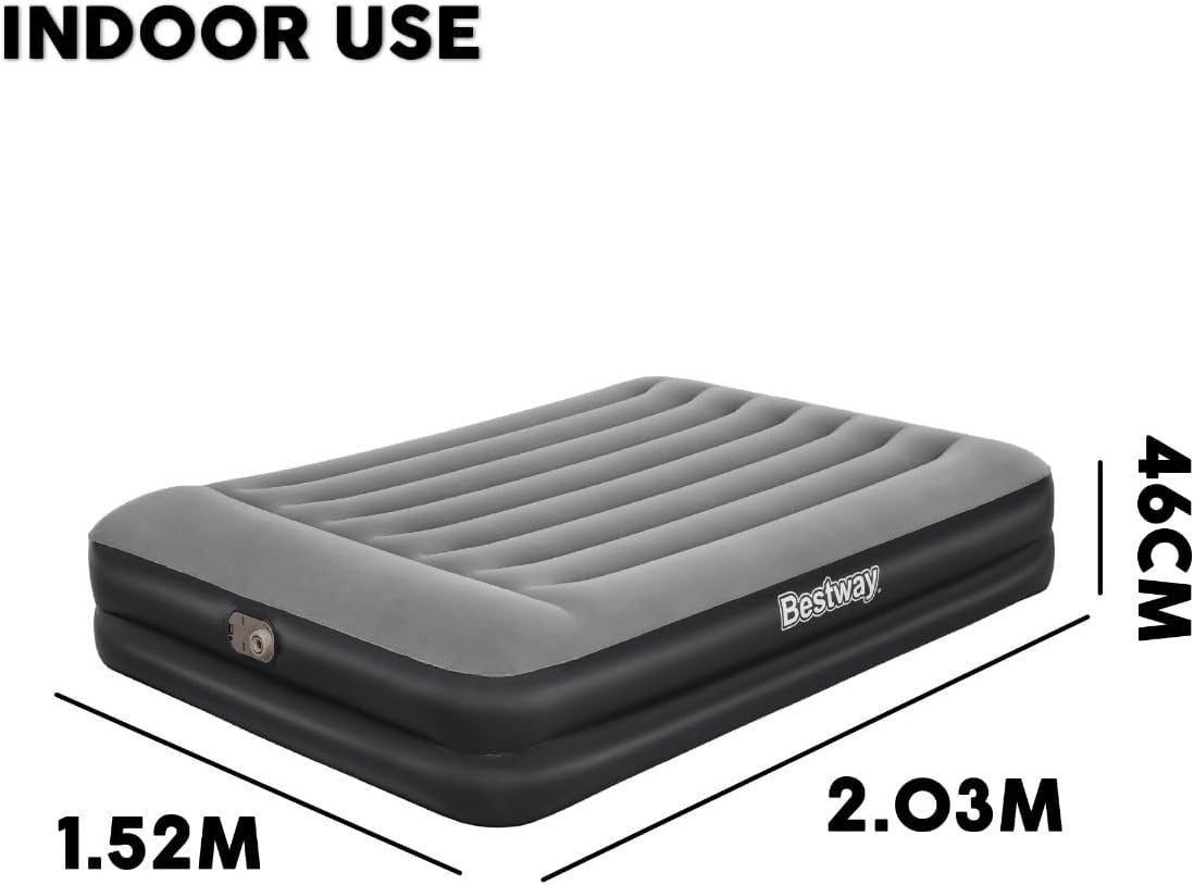 Queen Inflatable Air Mattress with Built-In Pump & Pillow – Durable, Comfortable