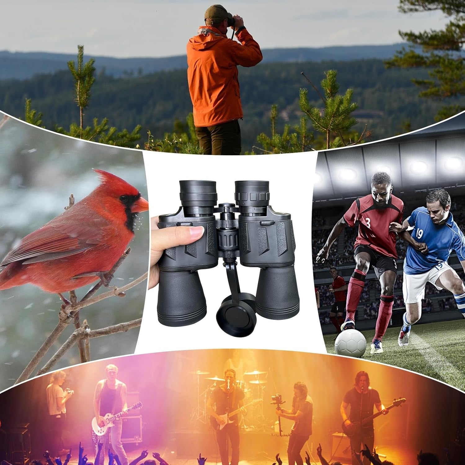 20x50 Waterproof HD Binoculars Long-Range BAK4 Prism Hunting Travel Viewing
