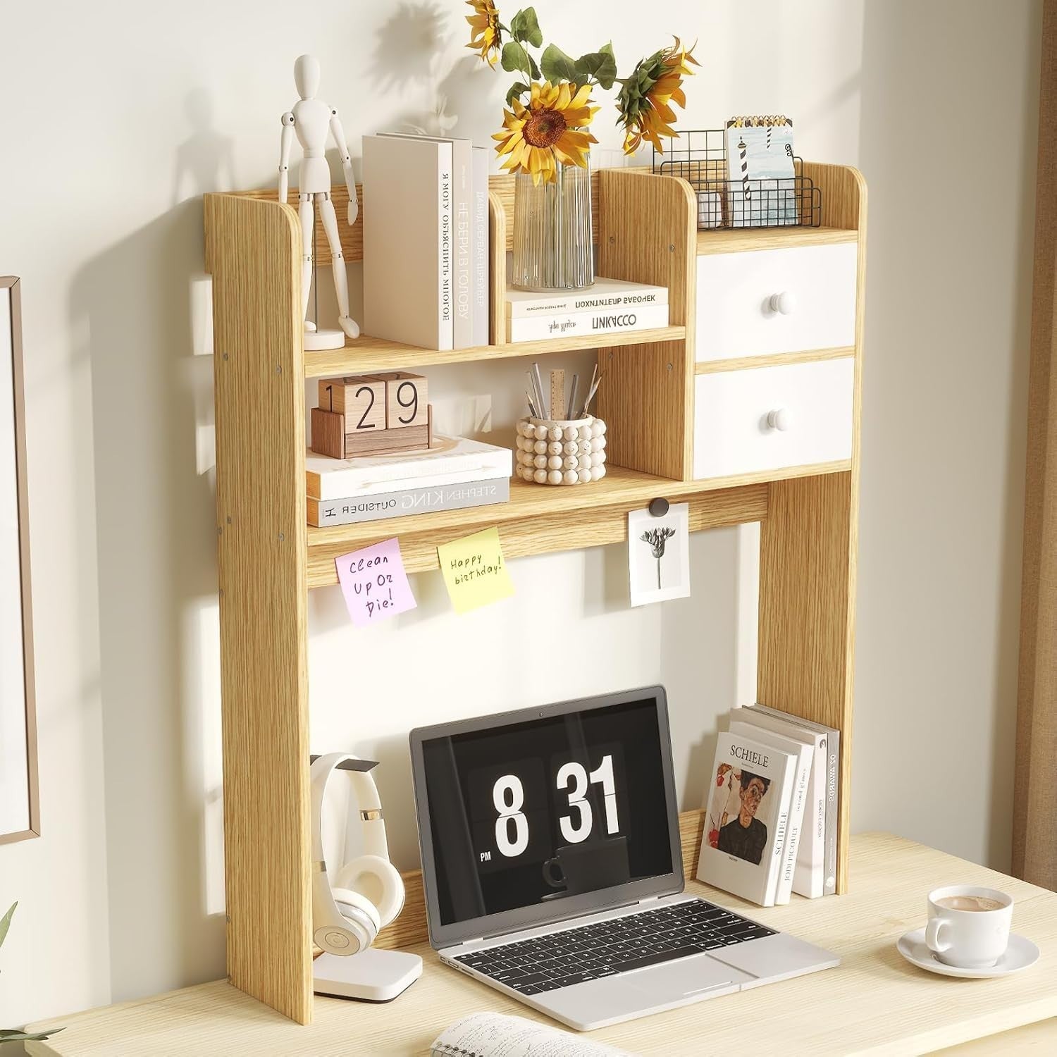 Desktop Bookshelf with 4 Shelves – Desk Organizer & Storage Rack