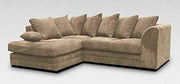 Jumbo Cord Corner Sofa L-Shape 4 Seater Modern Right Hand Chocolate Coffee