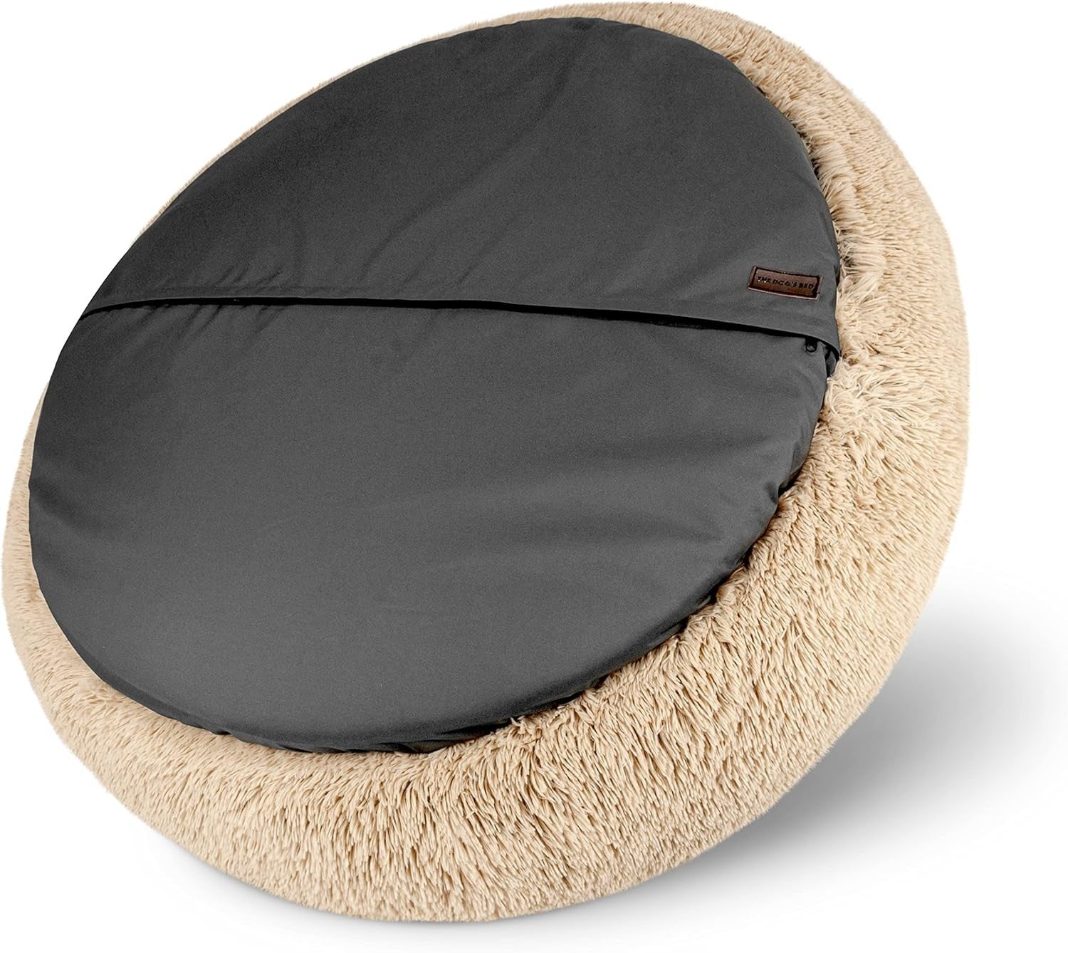 XXL Plush Donut Dog Bed 137cm Calming Round Nest Washable