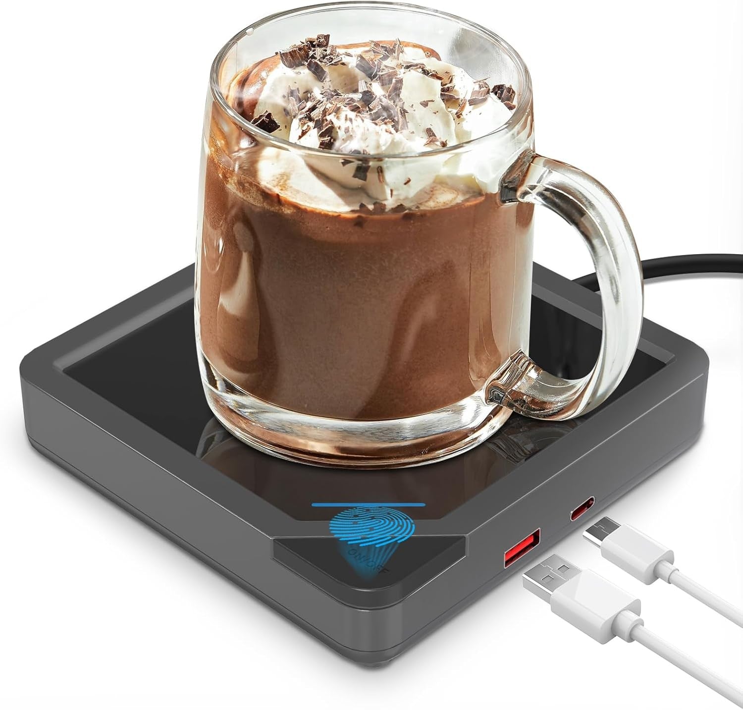 Coffee Mug Warmer Dual USB 8H Auto Shut Off Desk Heater Plate
