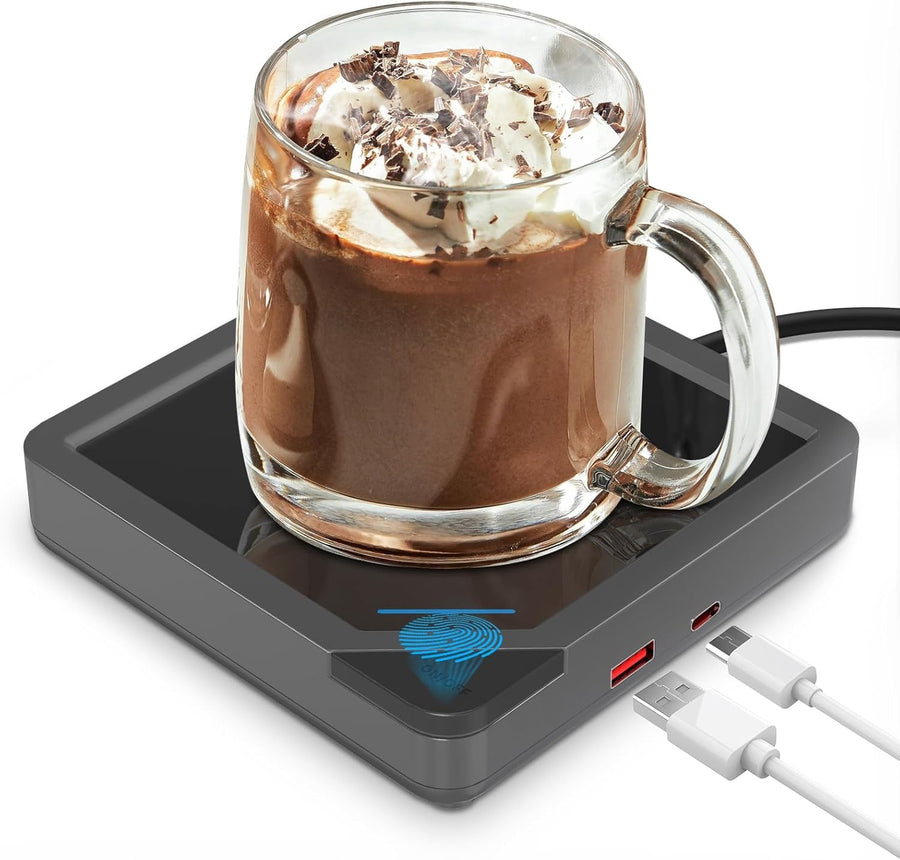 Coffee Mug Warmer Dual USB 8H Auto Shut Off Desk Heater Plate