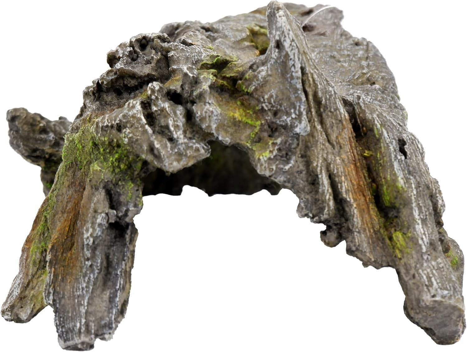 Aquarium Weathered Wood Cave Ornament 287mm Resin Swim-Through Fish Hide Decor