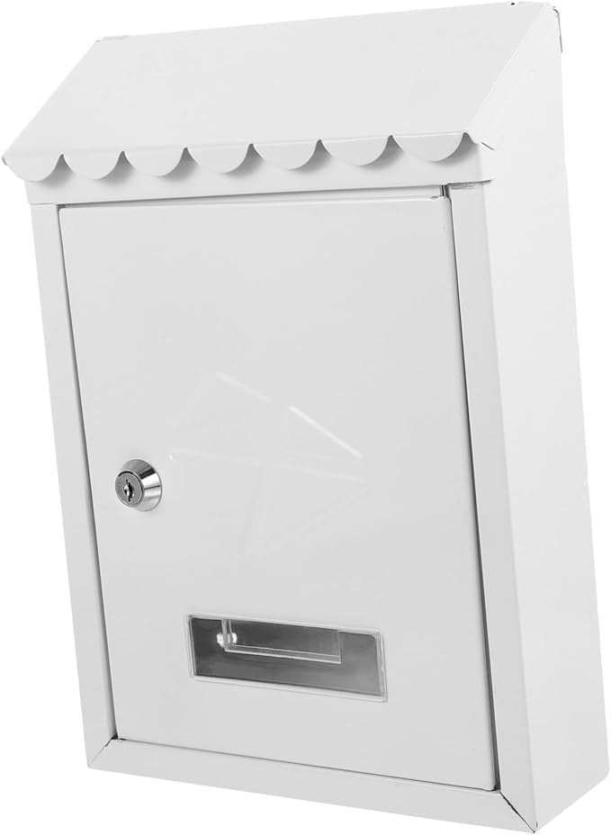 Wall Mount Iron Mailbox Vintage Locking Post Box Secure Outdoor Letter Holder