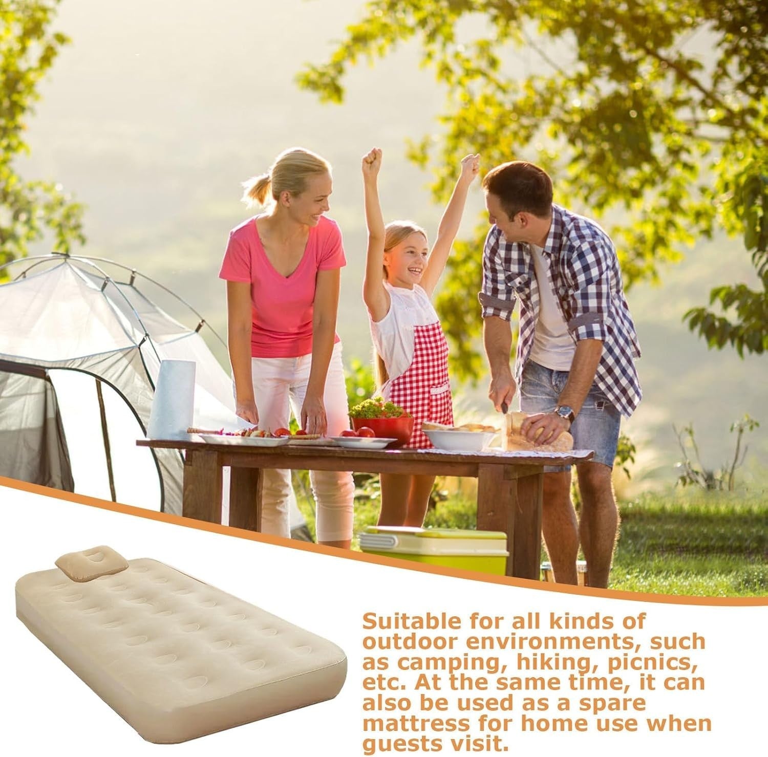 Inflatable Air Mattress Twin Bed with Built-in Pump – Camping & Guest