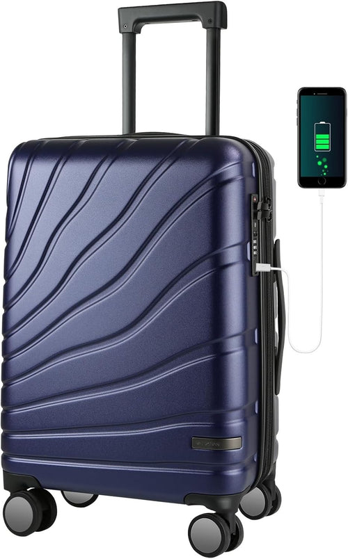 20 Inch Carry On Suitcase Lightweight PC Hard Shell Expandable Spinner
