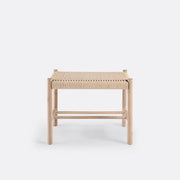 Natural Wood Woven Corded Bench Stool Seat Hallway Entryway 56x45x35cm