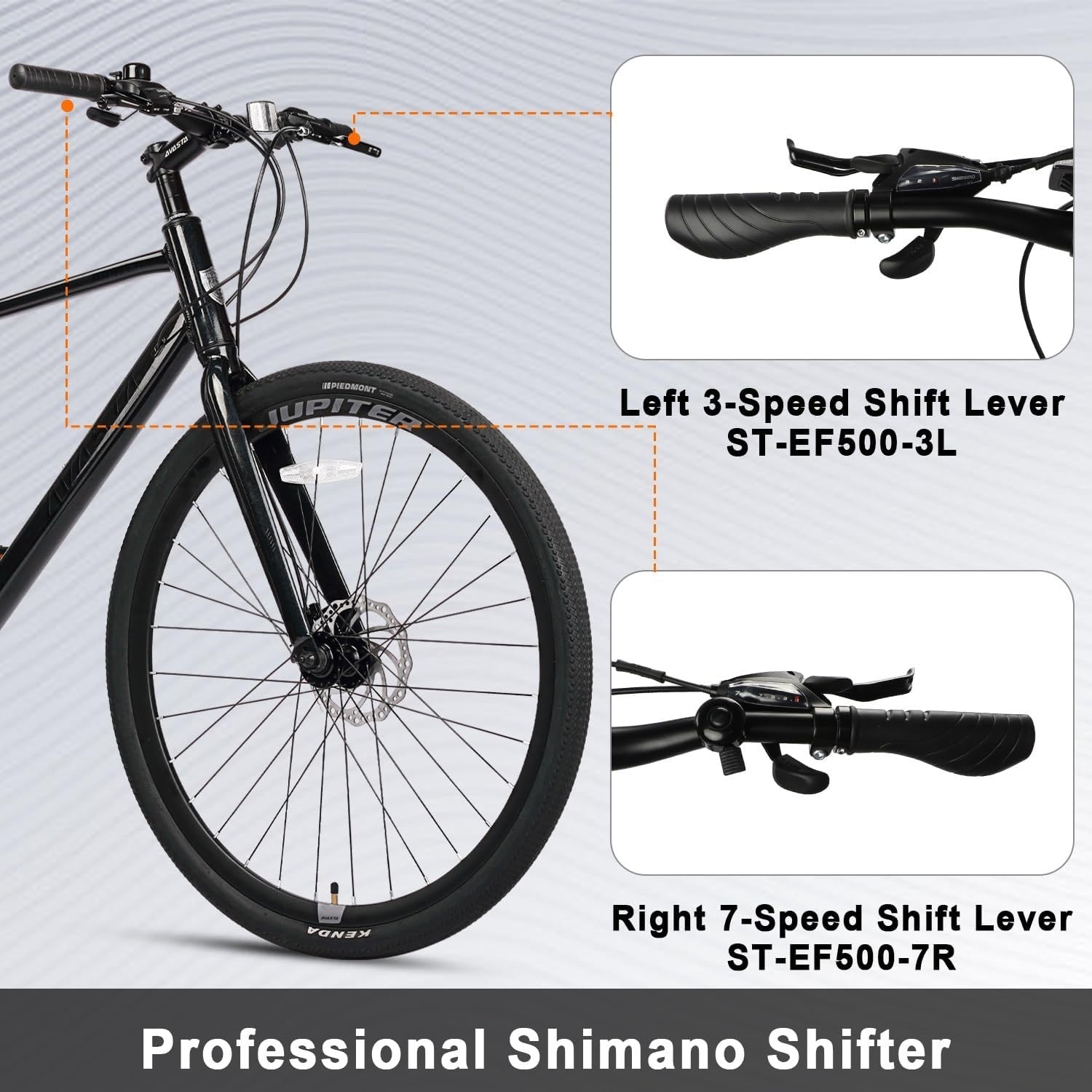 700C Road Bike Lightweight Aluminum Frame 21-Speed Dual Disc Brakes Cycle