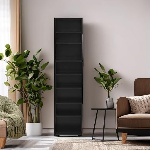 8 Tier CD DVD Storage Tower Adjustable Media Shelf Game Rack Espresso