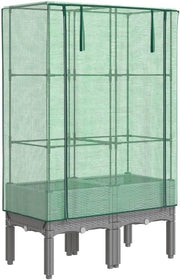 Raised Garden Bed with Greenhouse Cover 80x40x140cm | Waterproof PE Enclosure