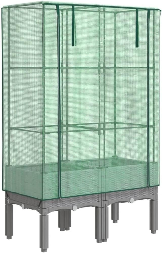 Raised Garden Bed with Greenhouse Cover 80x40x140cm | Waterproof PE Enclosure