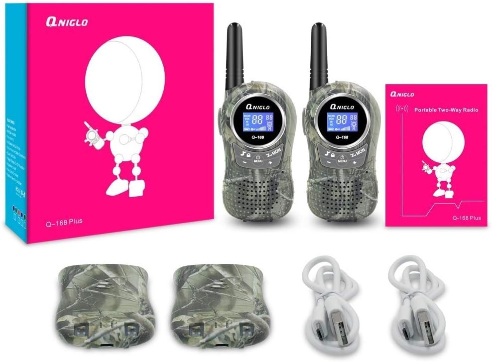Kids Rechargeable Walkie Talkies 2 Pack Long Range VOX 8 Channel Radio