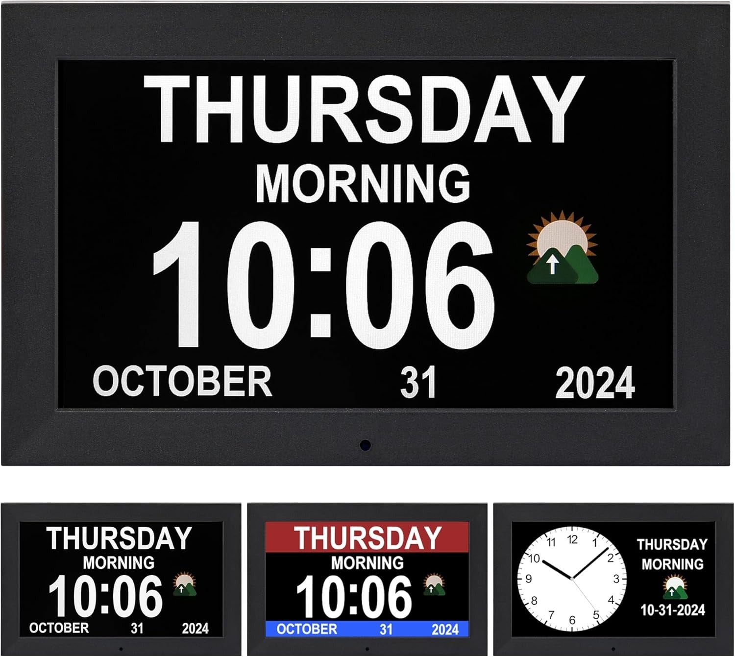 Large Digital Dementia Clock Date Day Time Alarm for Elderly Wall Desk
