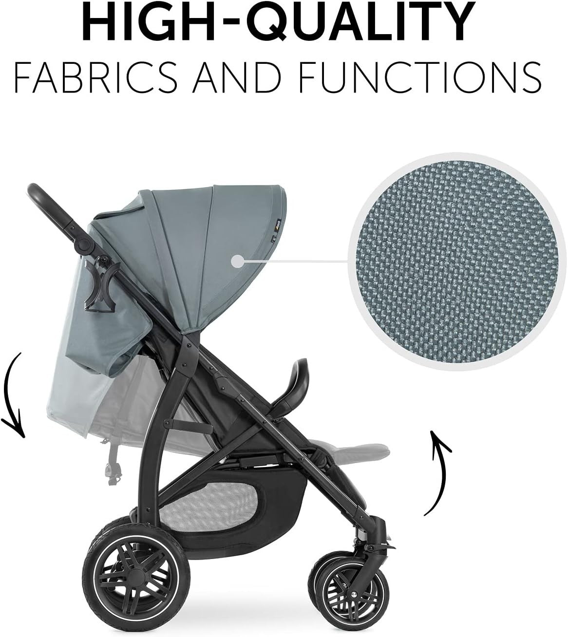 Compact Baby Pushchair One Hand Fold Reclining UPF50+ Buggy 22kg