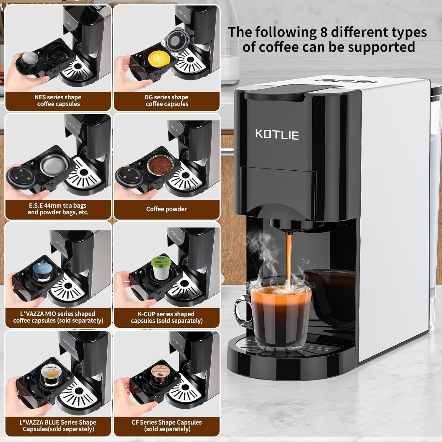 4-in-1 Espresso Coffee Machine | 19Bar High Pressure