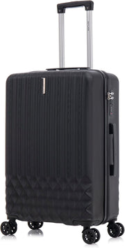 24 Inch Medium ABS Hard Shell Suitcase Lightweight Spinner 4 Wheels 66L