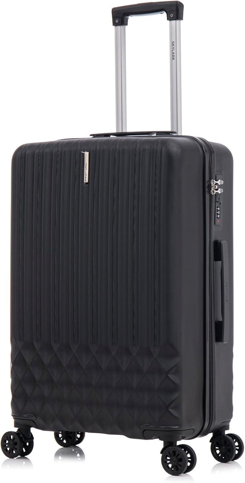 24 Inch Medium ABS Hard Shell Suitcase Lightweight Spinner 4 Wheels 66L