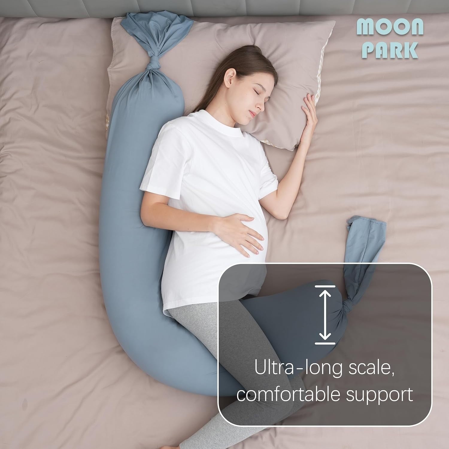 Pregnancy Pillow 54” Full Body Maternity Support Cushion Cooling Cover