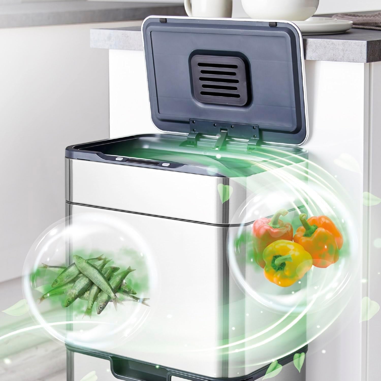 50L Touchless Recycling Bin | Automatic Sensor Trash Can Stainless Steel