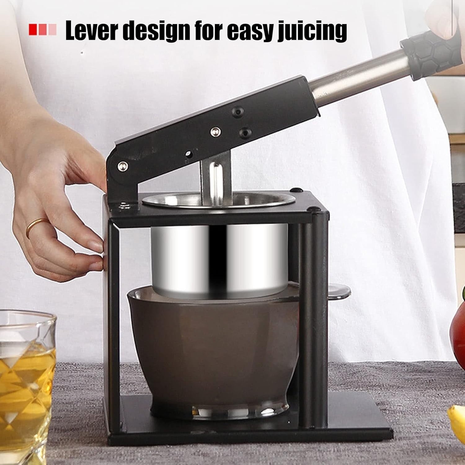 Manual Press Juicer Stainless Steel Lever Citrus Pomegranate Easy Clean