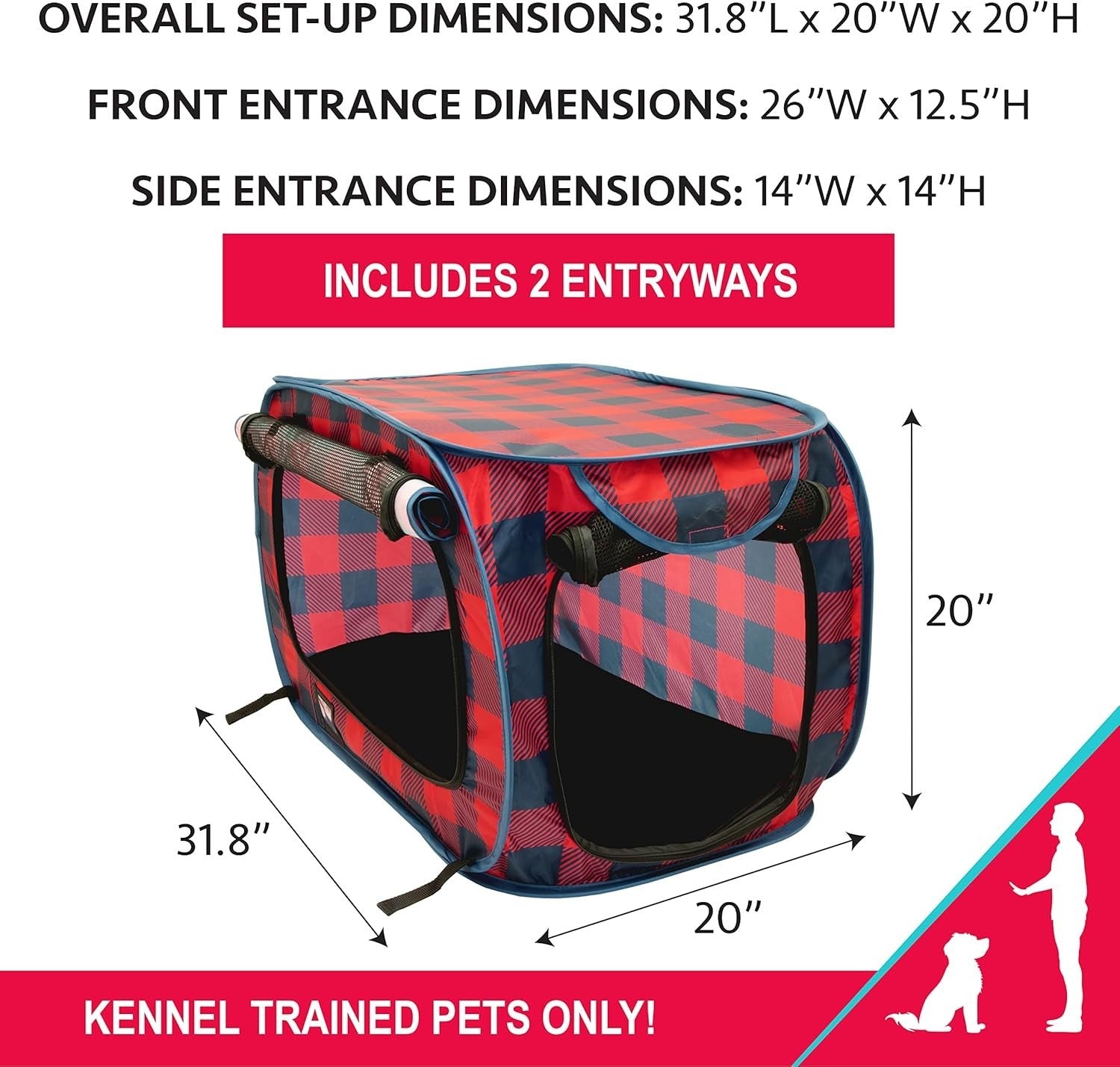 Portable Cat & Dog Travel Kennel Crate w/ Pad | Waterproof, Foldable, 80cm