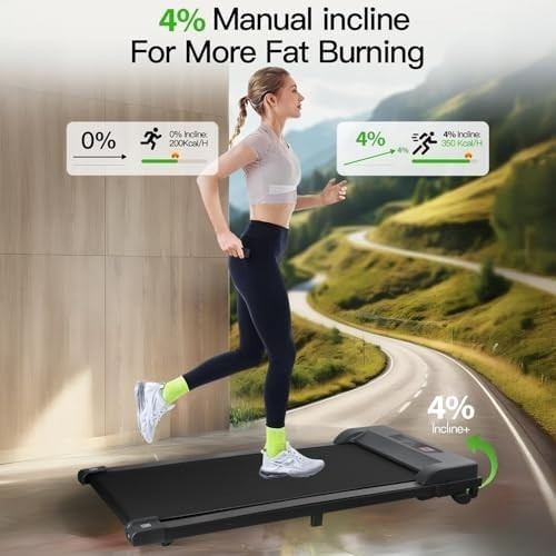 Under Desk Walking Treadmill 1-7KM/H Incline LED Home Office Compact Gym