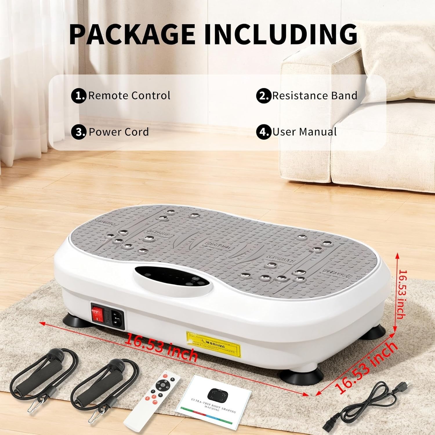 White Vibration Plate Exercise Machine 200 Speeds Lymphatic Drainage