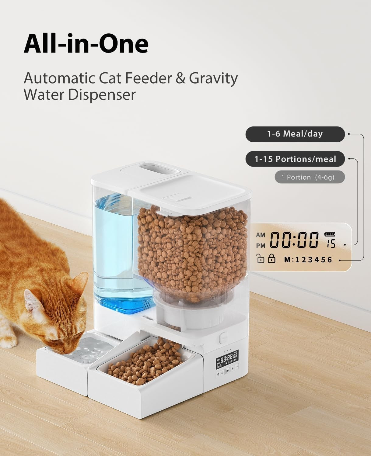 2 in 1 Automatic Pet Feeder Water Dispenser 5L Food 4L Water Timer