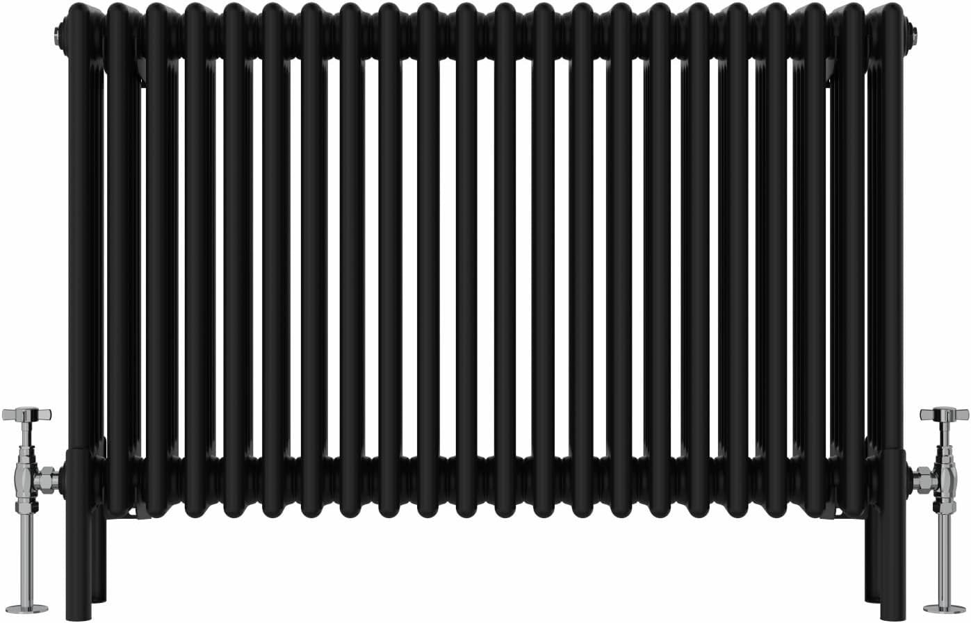 Black Cast Iron 4 Column Radiator 600x1010mm Central Heating Bathroom