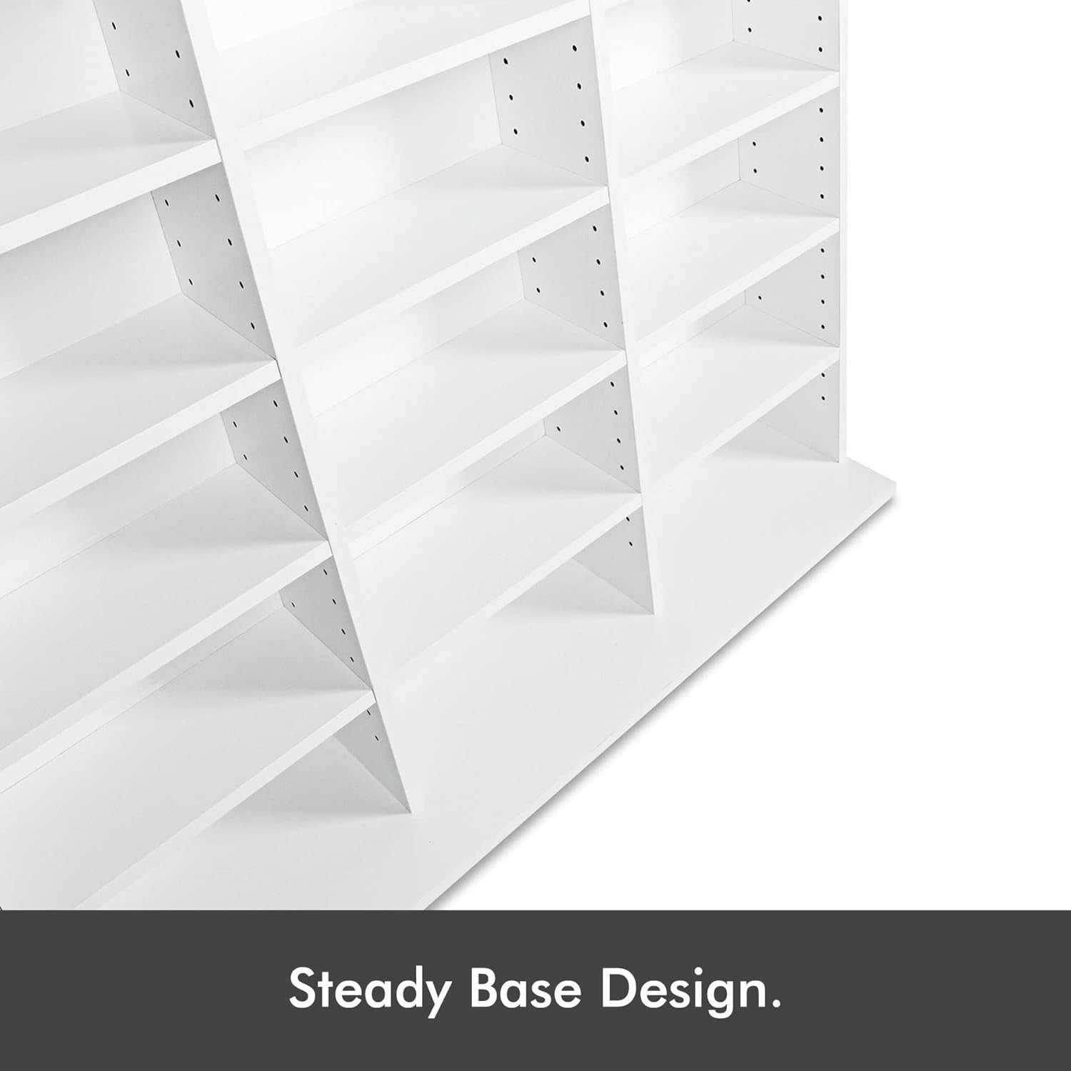 Media Storage Bookcase 837 CD Adjustable Shelves Blu Ray Game Rack