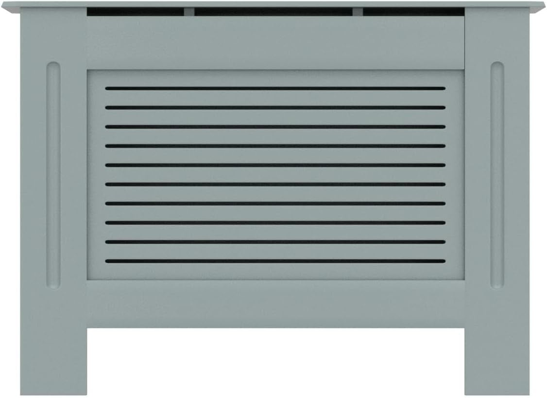 Grey Radiator Cover Cabinet Medium | MDF Horizontal Slat Shelf