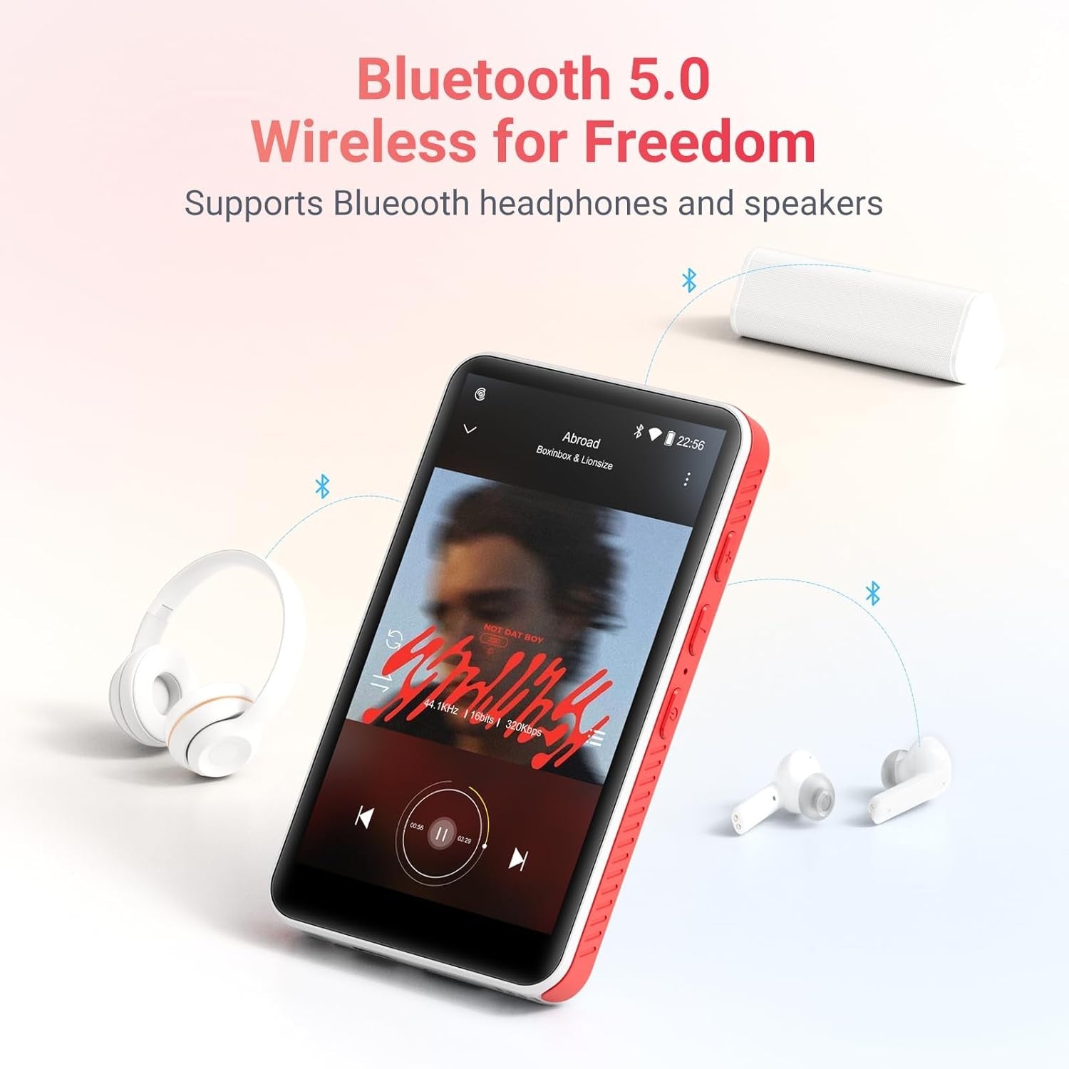 192GB MP3 MP4 Player Android 13 4" Touchscreen Bluetooth WiFi