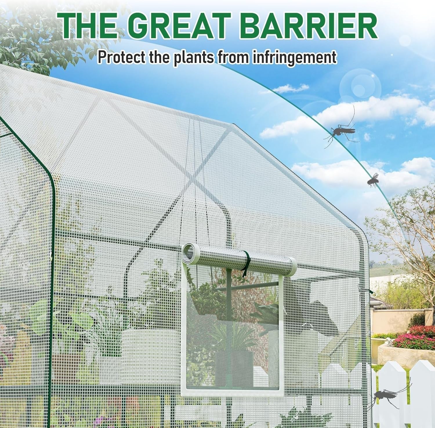 Heavy Duty Walk-In Greenhouse 2 Tier | Thicken PE Cover & Steel Frame | 57×57×77