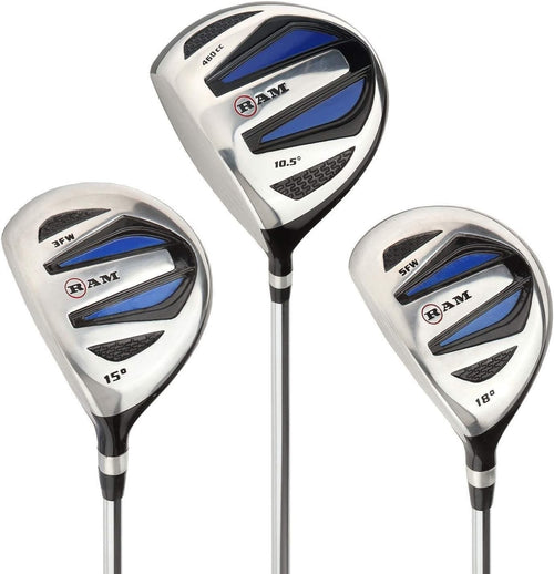 Mens Left Hand Golf Wood Set Driver 3 & 5 Woods Forgiving Steel Shafts