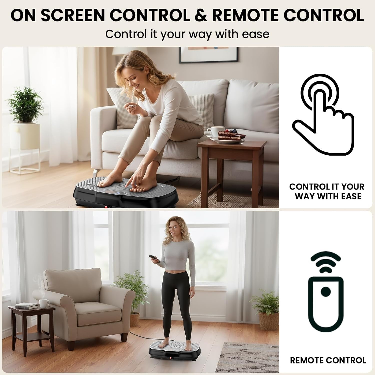 Silver Grey Vibration Plate Exercise Machine Weight Loss Lymphatic Drainage
