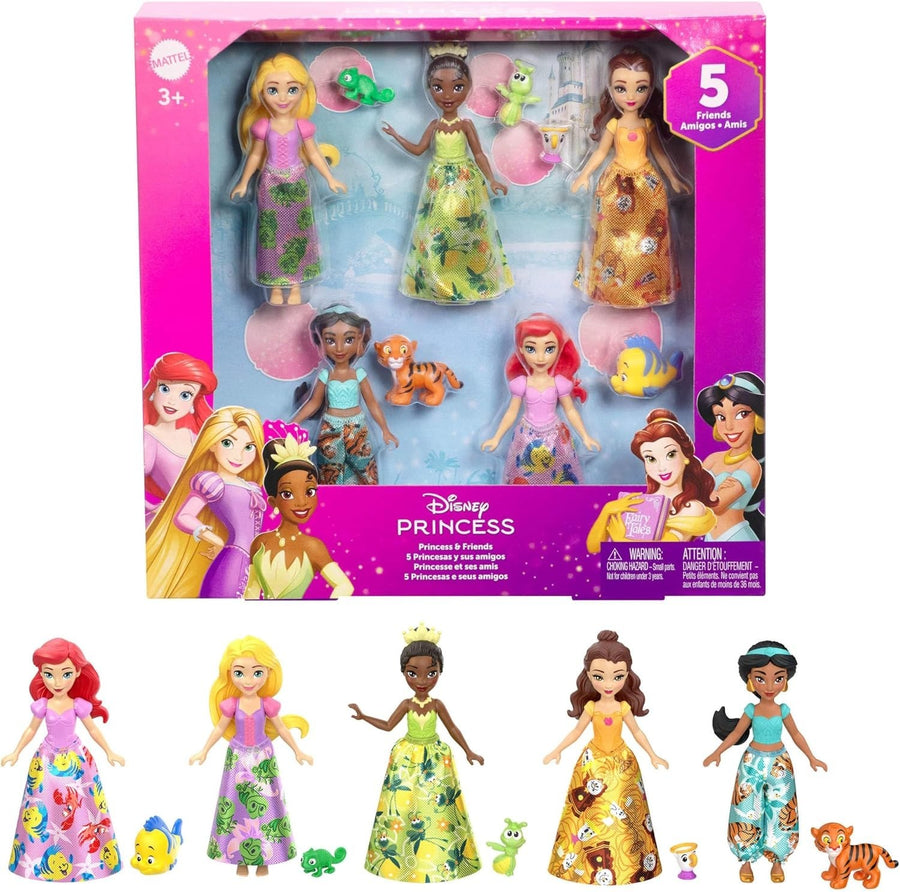 Princess Mini Doll Playset 10 Figures Posable Friends Outfit Set