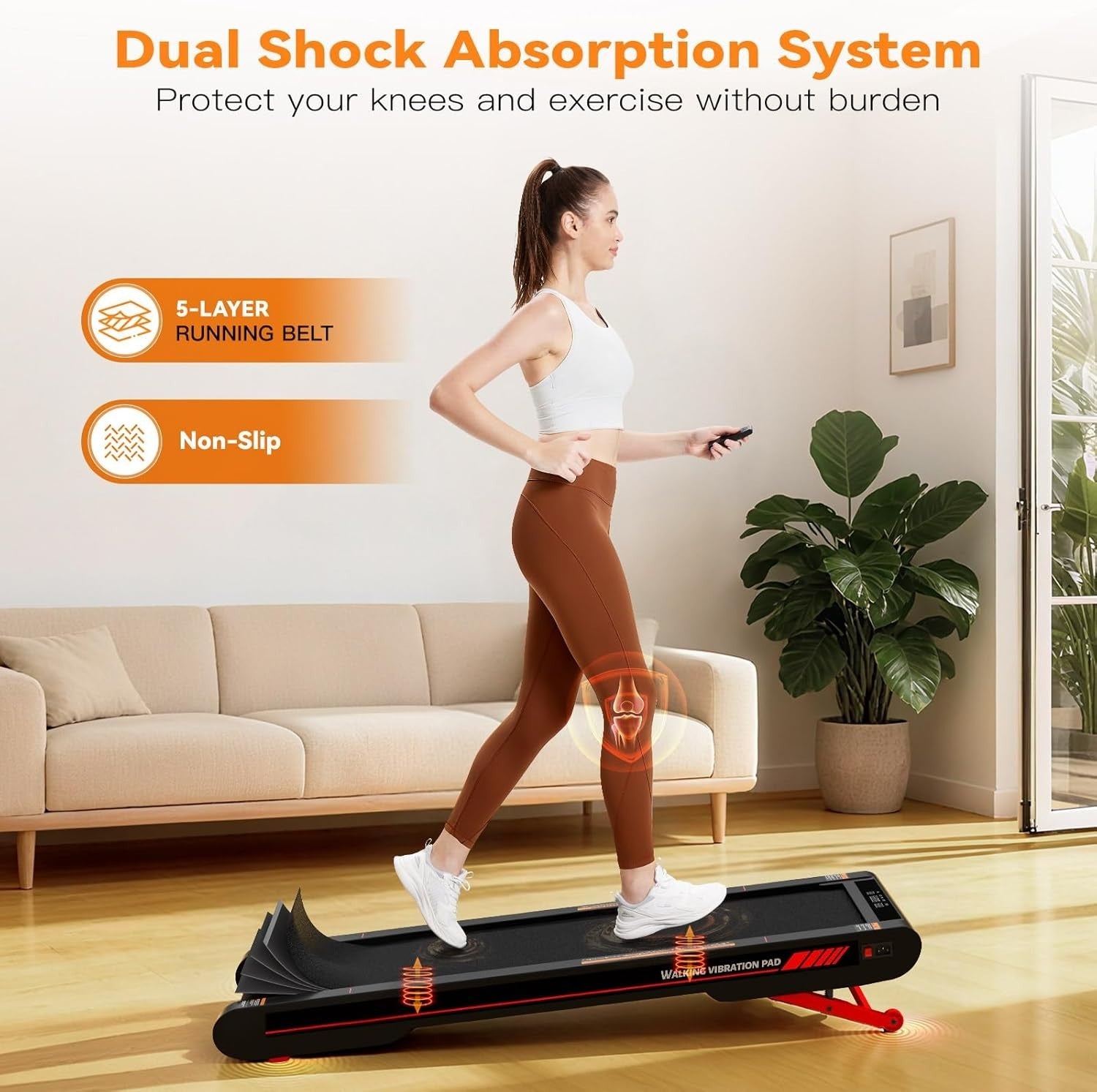 4-in-1 Under Desk Treadmill with 10% Auto Incline & Vibration