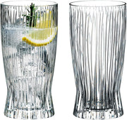 Crystal Longdrink Glasses Set of 2 | 360ml Fire Design | Premium Cocktail Tumble