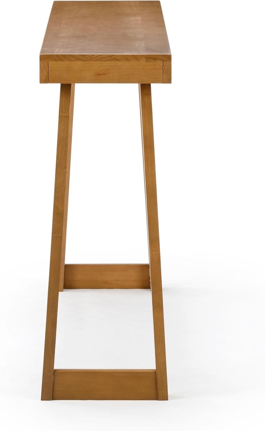 66 Inch Solid Wood Console Table – Narrow Entryway Sofa Accent, Pecan