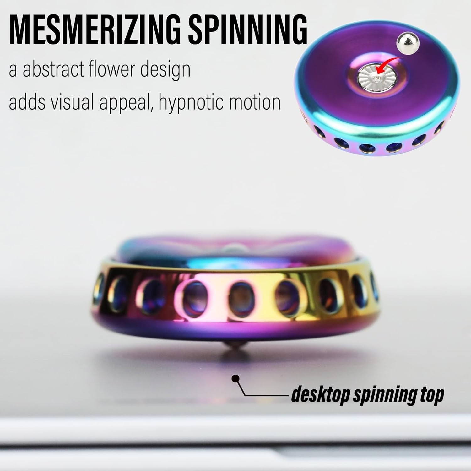 Rainbow Flower Metal Fidget Spinner Silent DIY Coin Top Slider